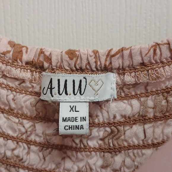 A U W Floral Pink and Mauve Sundress Size XL - Picture 7 of 9